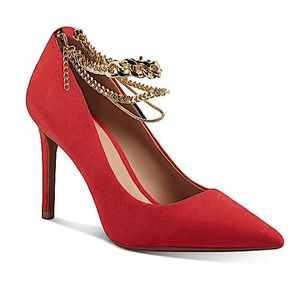 INC Woman’s Red Sadelle Chain Detail Heel